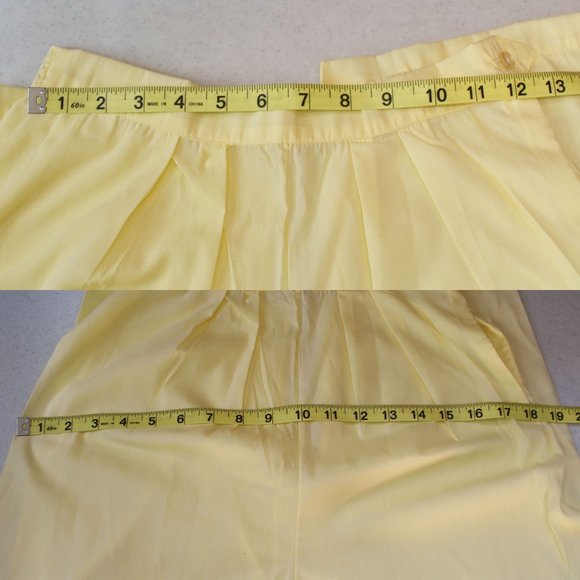 SOLD • Barbizon Lazy Dee Yellow Pajama Set Size 10 Pleated Yoke Lace Batiste - Picture 13 of 14